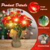 2-Pack LED Artificial Poinsettias – Realistic Silk Christmas Flowers for Indoor Table, Wedding, and Gift Decor - Image 3