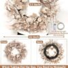 26" Lighted Fall Wreath with Pumpkins & Maple Leaves – Thanksgiving Front Door Harvest Decor - Image 4