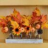 8 Pcs Artificial Fall Maple Leaf with Branches and Pumpkins, Sunflowers, Pine Cones & Berries – Thanksgiving Floral Picks & Centerpiece Decor - Image 2