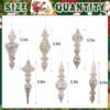 6 Pcs Vintage Glass Finial Ornaments, Hanging Christmas Tree & Holiday Home Décor - Image 4