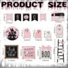 19 Pcs Halloween Tiered Tray Decor – Cute Ghost, Bat & Wooden Signs for Farmhouse Rustic Display - Image 4