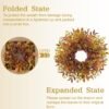 24" Artificial Eucalyptus Fall Wreath – Autumn Thanksgiving Porch & Wall Decor - Image 3