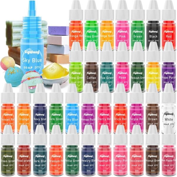 36 Color Liquid Bath Bomb & Soap Dye – Concentrated Food Grade Colorant for DIY Crafts & Salt Making
