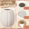 6.7" Ceramic Pumpkin Vase – White Fall Decor Flower Pot for Thanksgiving, Halloween, Harvest, Farmhouse, Home & Office - Image 5