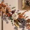 6 Ft Fall Garland with Lights – Autumn Leaves & Pumpkins Thanksgiving Table Mantle Porch Decor - Image 5