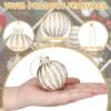 6 Pcs 2.36" Vintage Mercury Glass Christmas Ornaments, Finial Tree Decorations, Retro Gold Hanging Set - Image 3