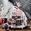 19 Pcs Halloween Tiered Tray Decor – Cute Ghost, Bat & Wooden Signs for Farmhouse Rustic Display - Image 5