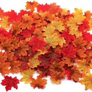 1100 Pcs Artificial Fall Maple Leaves – Multicolor Autumn Leaves for Table, Wedding, Party & Thanksgiving Decor
