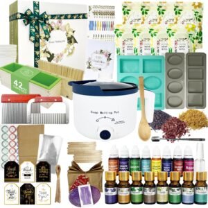 Deluxe DIY Soap Making Kit – Complete Set with Soap Melter, 4 lb Base, Oils, Molds, Cutter & Dyes