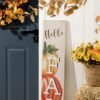 42" Wooden "Hello Fall" Porch Sign – Rustic Vertical Farmhouse Decor for Autumn & Thanksgiving Yard or Door - Image 3