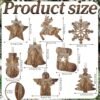 8-Pack Rustic Wooden Christmas Ornaments – Angel, Snowflake & Reindeer for Tree, Home & Holiday Decor (Brown) - Image 4