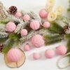 46 Pcs Velvet Christmas Ball Ornaments – Assorted Pink Shatterproof Tree Decorations in 3 Sizes - Image 4
