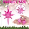 12 Pcs Pink Star of Bethlehem Ornaments  – Christmas Tree Hanging Décor, 3.14" Plastic Holiday Party Decorations - Image 5