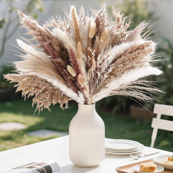 450PCS Natural Dried Pampas Grass – Boho Bunny Tails for Wedding & Farmhouse Decor