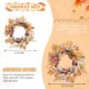 22" Fall Harvest Wreath with Berries, Maple Leaves & Wheat – Autumn Front Door Decor - Image 4