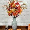 Artificial Fall Flowers – 25" Maple Leaves & Berries, Gold/Orange, Autumn Decor - Image 4