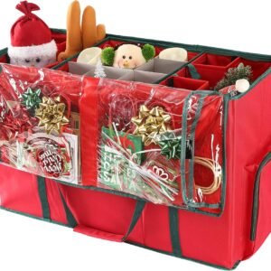 2-in-1 Christmas Ornament & Figurine Storage Box – Holds 73 Ornaments with Removable Trays & Adjustable Compartments