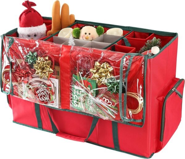 2-in-1 Christmas Ornament & Figurine Storage Box – Holds 73 Ornaments with Removable Trays & Adjustable Compartments