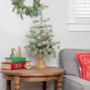 12 Pcs Mercury Glass Finial Ornaments – Small Soda Glass, Distressed Antique-Style Christmas Tree Decorations (1.3–2")