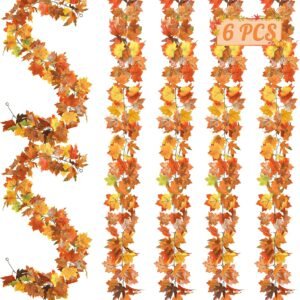 6 Pack Fall Garlands (35.4FT) – Colorful Autumn Decor for Mantle, Thanksgiving, Halloween & Harvest Parties