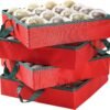 2-in-1 Christmas Ornament & Figurine Storage Box – Holds 73 Ornaments with Removable Trays & Adjustable Compartments - Image 4