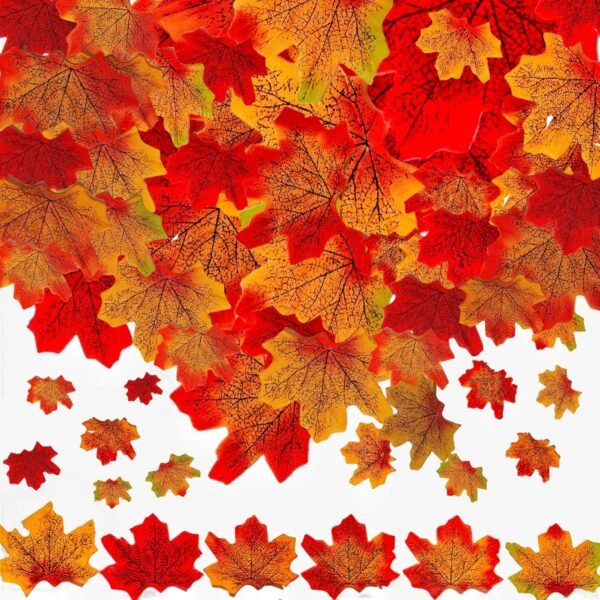 300 Pcs Artificial Fall Maple Leaves – Mixed Colors for Thanksgiving, Crafts, Weddings & Table Decor