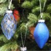 12 Pcs Christmas Teardrop Finial Ornaments – 4" Shatterproof Plastic Hanging Decorations for Tree, Blue - Image 3