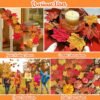 1100 Pcs Artificial Fall Maple Leaves – Multicolor Autumn Leaves for Table, Wedding, Party & Thanksgiving Decor - Image 4