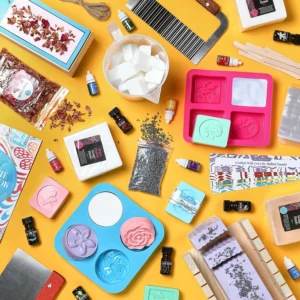Soap Making Kit – Includes Melt & Pour Base, Cutting Box, Molds & Fragrances for DIY Soap Crafting
