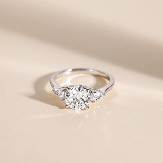 2CT Sterling Silver Engagement Ring 3-Stone CZ Women - Image 4