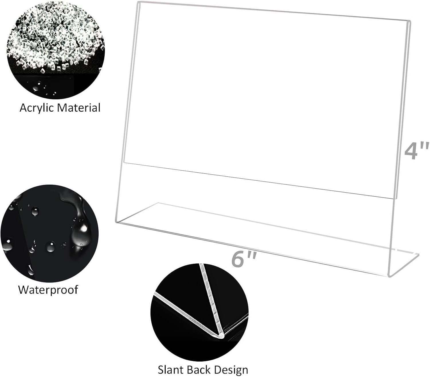 4x6 Clear Acrylic Picture Frames Set of Six - Image 2