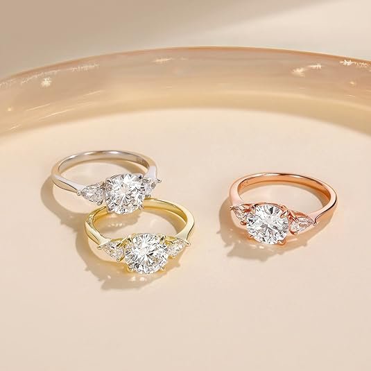 2CT Sterling Silver Engagement Ring 3-Stone CZ Women - Image 3