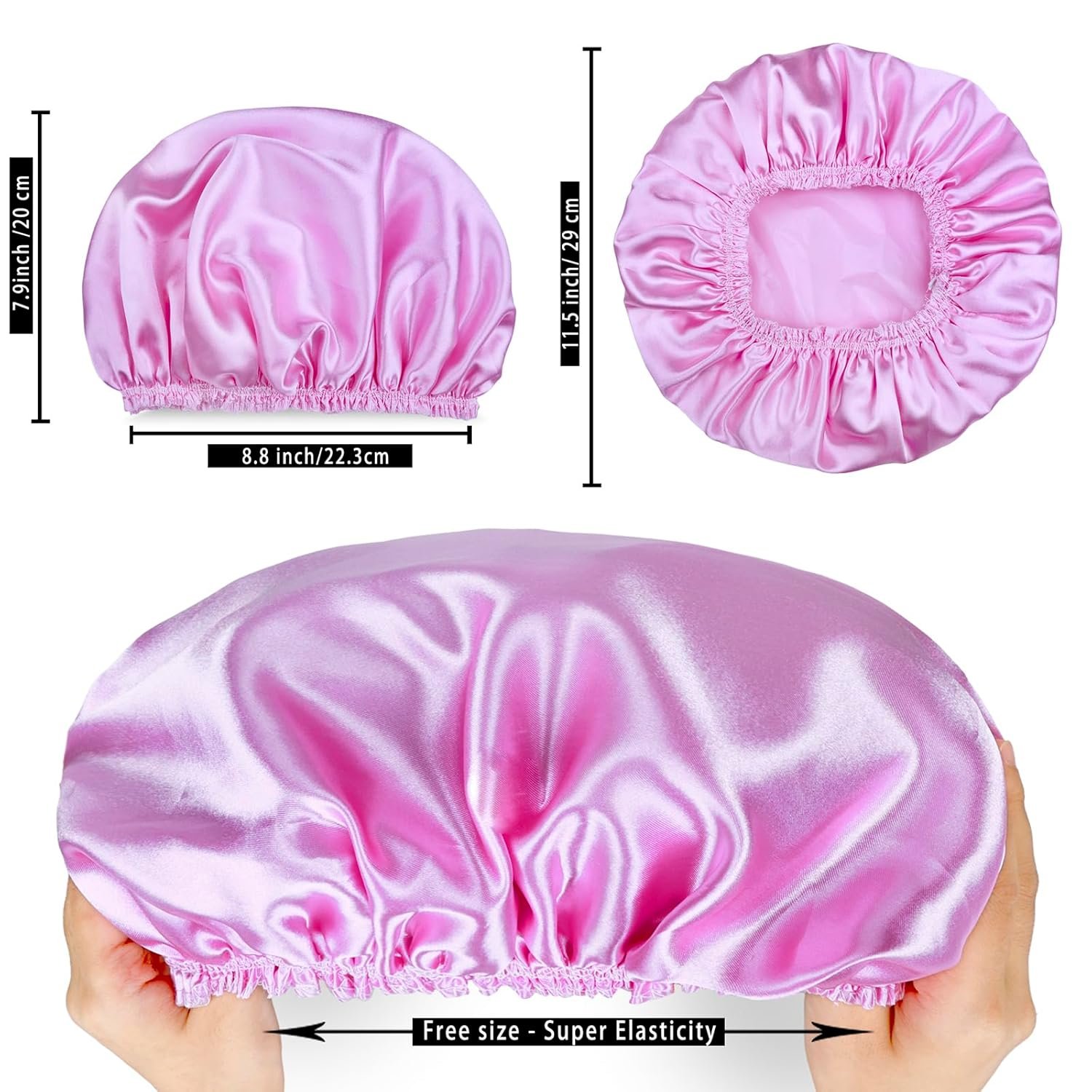 Reusable Waterproof Shower Caps for Women 4-Pack - Image 4