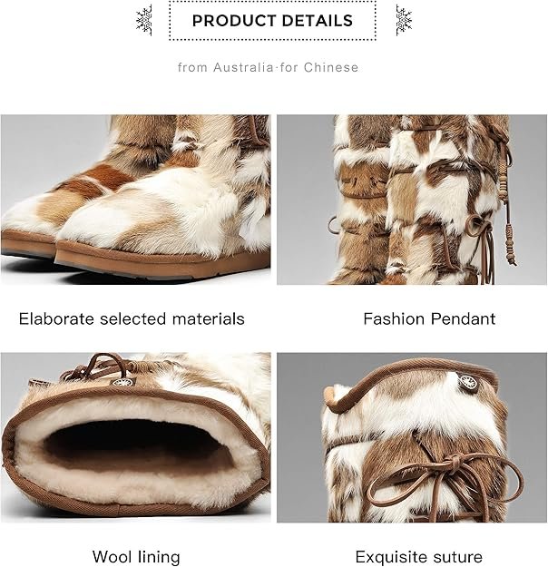 Women’s Knee High Winter Boots Suede Fur Shearling - Image 2