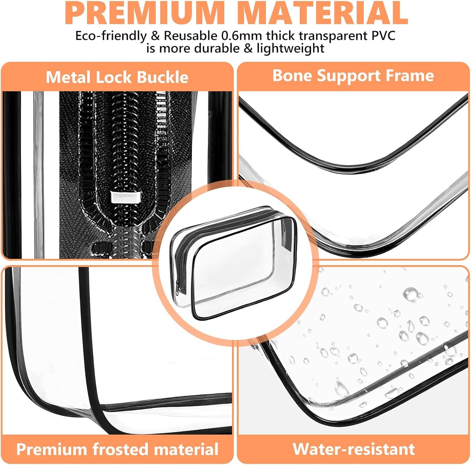 Clear Travel Makeup Bag TSA Approved Cosmetic Organizer - Image 2