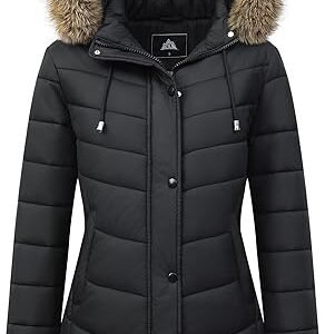 Women Long Winter Puffer Coat Fleece Lined Hooded