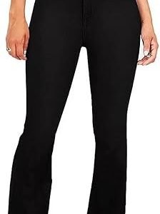 Womens High Waist Flare Bootcut Stretch Slim Bell Jeans