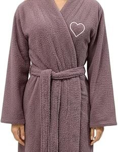 Lightweight Terry Cloth Women Short Bathrobe Soft Cozy