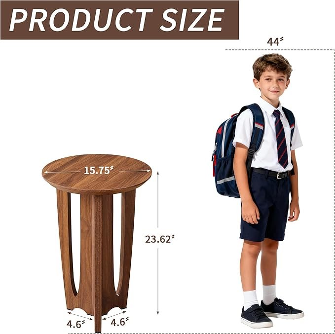 Mid-Century Modern Round End Table Set of Two - Image 4