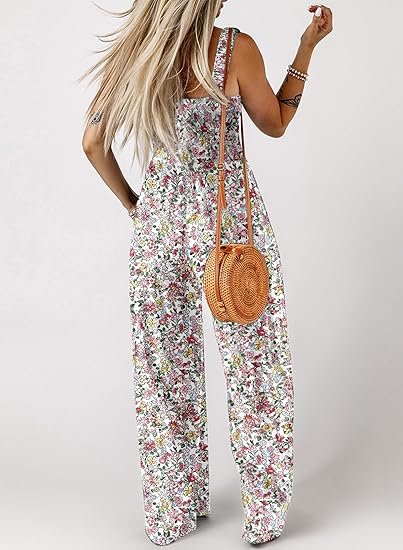 Women Casual Loose Printed Wide Leg Sleeveless Jumpsuit - Image 2
