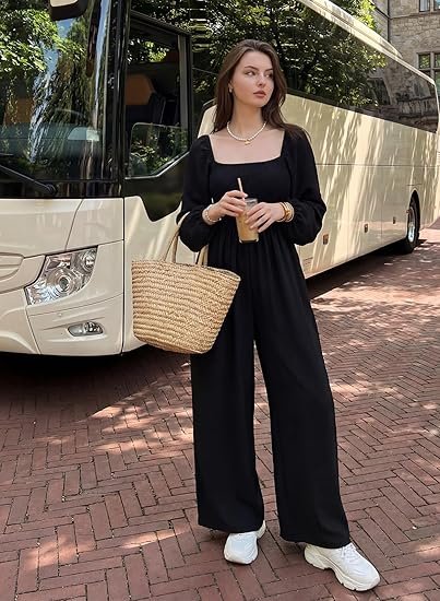 Women Casual Sleeveless Wide Leg Overalls Jumpsuit with Pockets - Image 2